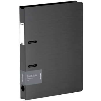 Папка на 2 кольцах Berlingo "Steel&Style", 35мм, 2000мкм, D-кольца, пластик (полифом), черная, 311431 - Полиграфия