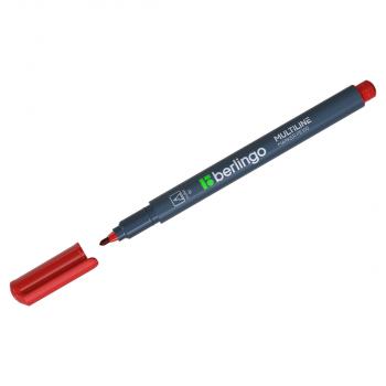 Маркер перманентный Berlingo "Multiline PE100" красный, пулевидный, 1мм, 117148 - Полиграфия