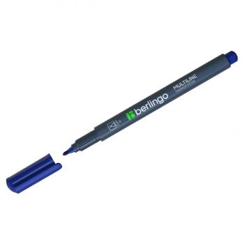 Маркер перманентный Berlingo "Multiline PE100" синий, пулевидный, 1мм, 117149 - Полиграфия