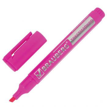 Текстовыделитель Brauberg Energy розовый, 1-3мм, скошенный наконечник, 150484 - Полиграфия