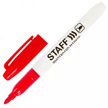 Маркер стираемый для белой доски STAFF «EVERYDAY» WBM-093, КРАСНЫЙ, 2,5 мм, тонкий корпус, 151095 - Полиграфия