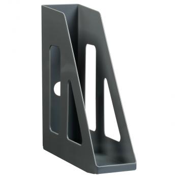 Лоток для бумаг вертикальный СТАММ "Актив", серый, ширина 70мм, 351497 - Полиграфия