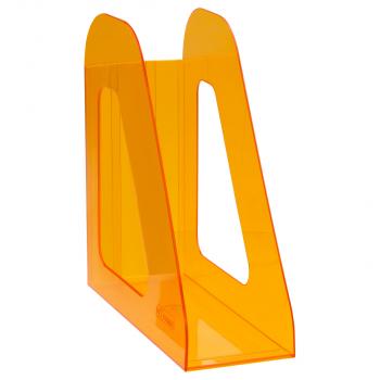 Лоток для бумаг вертикальный СТАММ "Фаворит", тонированный оранжевый, ширина 90мм, 367558 - Полиграфия
