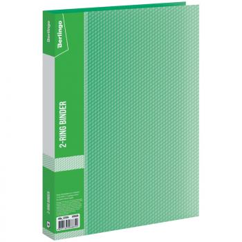 Папка на 2 кольцах Berlingo "Diamond", 25мм, 700мкм, зеленая ABp_22004 - Полиграфия