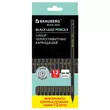 Карандаши чернографитные BRAUBERG НАБОР 12 шт., «Black Jack», 2Н-4В, без резинки, черные, дерево, заточенные, 180620 - Полиграфия