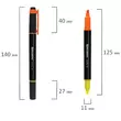 Текстовыделитель двусторонний BRAUBERG DUAL TIP, линия 1-4 мм, ОРАНЖЕВЫЙ, 150845  - Полиграфия