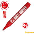 Маркер перманентный Crown "Multi Marker Chisel" красный, скошенный, 5мм, 207893 - Полиграфия