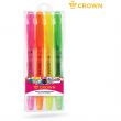 Набор текстовыделителей Crown "Multi Hi-Lighter Aroma" 04цв., 1-4мм, ароматиз., чехол с европодвесом, 207921 - Полиграфия