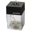 Скрепочница магнитная BRAUBERG с 30 скрепками, прозрачный корпус, 225189 - Полиграфия