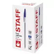 Ручка шариковая STAFF Basic Budget BP-02, письмо 500 м, СИНЯЯ, длина корпуса 13,5 см, линия письма 0,5 мм, 143758 - Полиграфия