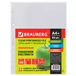 Папки-файлы перфорированные А4+ BRAUBERG, КОМПЛЕКТ 50 шт., гладкие, СВЕРХПРОЧНЫЕ, 110 мкм, 222159 - Полиграфия
