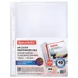 Папки-файлы перфорированные с антибликовой текстурой А4 BRAUBERG PIXEL, КОМПЛЕКТ 100 шт., 40 мкм, 273009 - Полиграфия