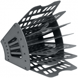 Лоток для бумаг веерный СТАММ, 7-ми секционный, серый, 027797 - Полиграфия