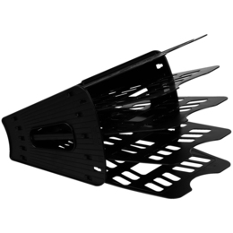 Лоток для бумаг веерный СТАММ, 5-ти секционный, черный, 075536 - Полиграфия
