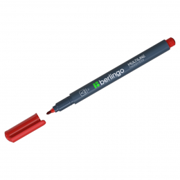 Маркер перманентный Berlingo "Multiline PE100" красный, пулевидный, 1мм, 117148 - Полиграфия