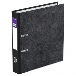 Папка-регистратор Berlingo "Standard", 50мм, мрамор, с карм. на корешке, нижний метал. кант, черная, 119938 - Полиграфия