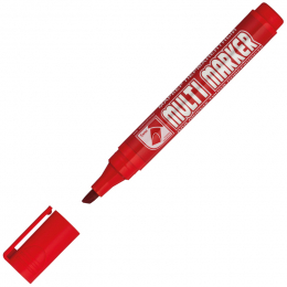 Маркер перманентный Crown "Multi Marker Chisel" красный, скошенный, 5мм, 207893 - Полиграфия