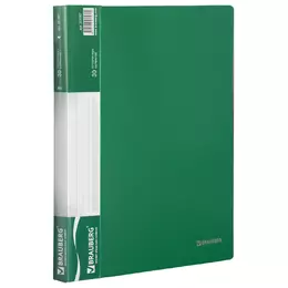 Папка 30 вкладышей BRAUBERG стандарт, зеленая, 0,6 мм, 221597 - Полиграфия