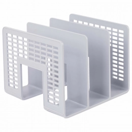 Лоток-сортер для бумаг BRAUBERG «Radikal», 3 отделения, 207×212×165 мм, сетчатый, серый, 235365 - Полиграфия