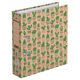 Папка-регистратор Berlingo "Cactus", 70мм, крафт-бумага, с рисунком, 268376 - Полиграфия
