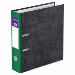 Папка-регистратор Berlingo "Hyper", 80мм, мрамор, с карм. на корешке, нижний метал. кант, зеленая, 270046 - Полиграфия