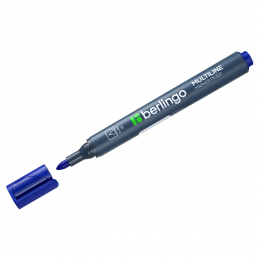 Маркер перманентный Berlingo "Multiline PE300" синий, пулевидный, 3мм, 293551 - Полиграфия