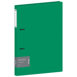 Папка на 2 кольцах Berlingo "Soft Touch", 24мм, 700мкм, зеленая, D-кольца, с внутр. карманом, 338216 - Полиграфия