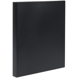 Папка на 2 кольцах СТАММ А4, 25мм, 500мкм, пластик, черная, 343105 - Полиграфия