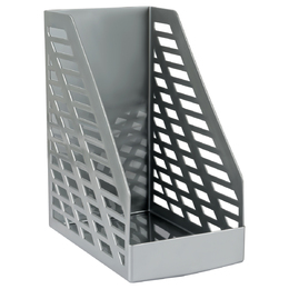 Лоток для бумаг вертикальный СТАММ "XXL", серый, ширина 160мм, 351493 - Полиграфия
