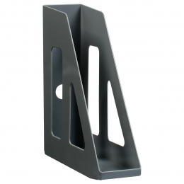 Лоток для бумаг вертикальный СТАММ "Актив", серый, ширина 70мм, 351497 - Полиграфия