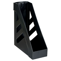Лоток для бумаг вертикальный СТАММ "Стандарт", черный, ширина 100мм, 351552 - Полиграфия
