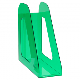 Лоток для бумаг вертикальный СТАММ "Фаворит", тонированный зеленый, ширина 90мм, 351560 - Полиграфия