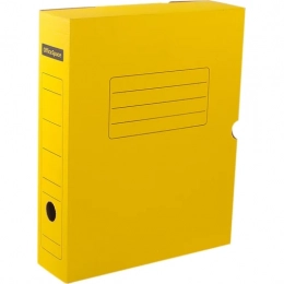 Архивный короб с клапаном OfficeSpace микрогофрокартон, 75 мм, желтый, до 700 листов  - Полиграфия