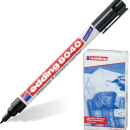 Маркер для ткани EDDING "8040", ЧЕРНЫЙ, 1 мм, устойчивый к стирке и кипячению - Полиграфия