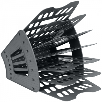 Лоток для бумаг веерный СТАММ, 7-ми секционный, серый, 027797 - Полиграфия