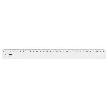 Линейка 30см СТАММ, пластиковая, прозрачная, бесцветная, 099244 - Полиграфия