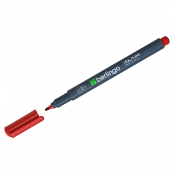 Маркер перманентный Berlingo "Multiline PE100" красный, пулевидный, 1мм, 117148 - Полиграфия