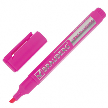 Текстовыделитель Brauberg Energy розовый, 1-3мм, скошенный наконечник, 150484 - Полиграфия