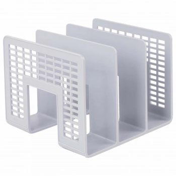 Лоток-сортер для бумаг BRAUBERG «Radikal», 3 отделения, 207×212×165 мм, сетчатый, серый, 235365 - Полиграфия