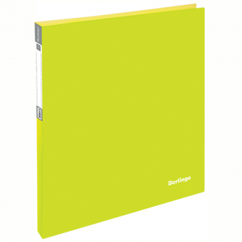 Папка на 2 кольцах Berlingo "Neon", 25мм, 700мкм, неоновая желтая, 239872 - Полиграфия