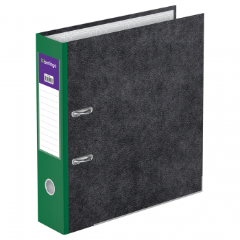 Папка-регистратор Berlingo "Hyper", 80мм, мрамор, с карм. на корешке, нижний метал. кант, зеленая, 270046 - Полиграфия