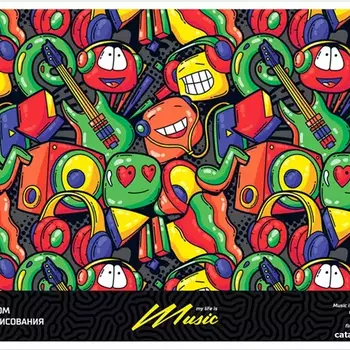 АЛЬБОМ ДЛЯ РИСОВАНИЯ 16Л., А4, НА СКРЕПКЕ ARTSPACE "РИСУНКИ. FUNNY MUSICIANS" - Полиграфия