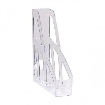 Лоток для бумаг вертикальный Стамм "Лидер", 75мм, прозрачный - Полиграфия