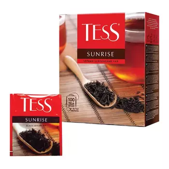 Чай TESS «Sunrise» черный цейлонский, 100 пакетиков в конвертах по 1,8 г, Код 621033 - Полиграфия